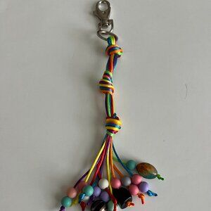 Keychain, Single Key, handmade, colorful,swivel lobster clasp.
